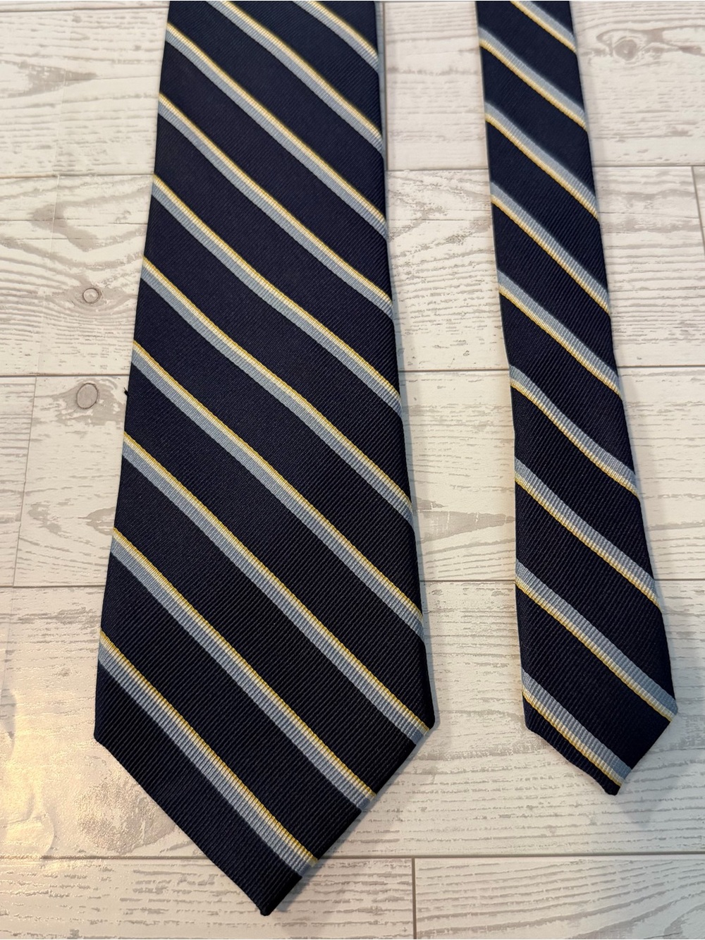 Lands End, Silk Striped Repp, navy blue elegant Neck Tie